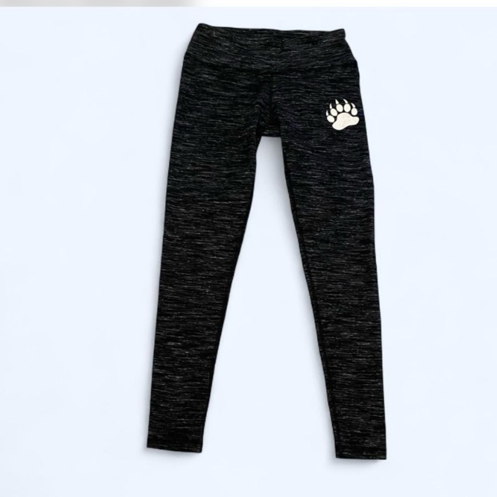 XS Black Heather Leggings with Paw Print